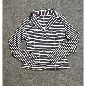 Armani Collezioni Womens Jacket Blazer Striped Tailored Top XSmall Patch Pockets